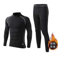 Fleece Underwear Men's Winter Thermal Shirt Pants First layer Long johns Warm Sweat Suit Compression Base Layer Sports tights