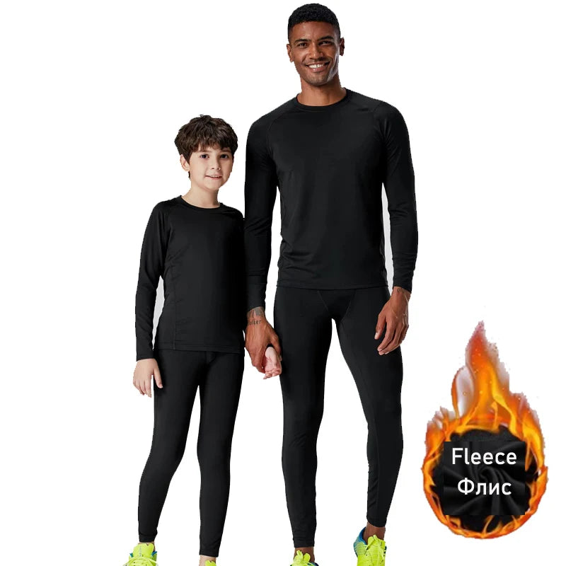 Fleece Underwear Men's Winter Thermal Shirt Pants First layer Long johns Warm Sweat Suit Compression Base Layer Sports tights