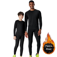 Fleece Underwear Men's Winter Thermal Shirt Pants First layer Long johns Warm Sweat Suit Compression Base Layer Sports tights