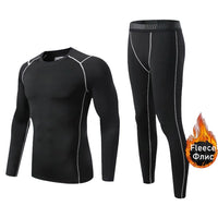 Fleece Underwear Men's Winter Thermal Shirt Pants First layer Long johns Warm Sweat Suit Compression Base Layer Sports tights