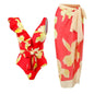 2026 New 2-Piece Women Bikini Set Bodysuit Skirt Cover Ups Sets Women Swimsuit Bandage Bathing Fashion Print Splice Beach Suit