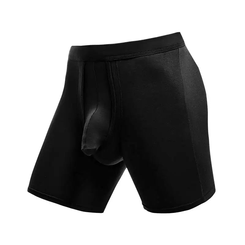 Men's extended sports underwear, men's gunball-style split four-corner anti-friction leg pants, large-sized breathable running f