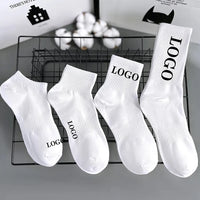 5pairs 2026 NO MOQ Custom Embroidered Mens Crew Unisex Basketball Sport Cotton Logo Socks Men With Logo