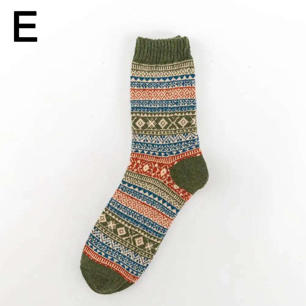 Men's Socks Retro Ethnic High Tube Stocks Autumn Winter Thick Warm Socks Japanese Thick Ins Socks Breathable