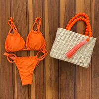Sexy Braid Bikini Swimsuit Brazilan Bikini Set Swimwear for Women High Leg Halter Two Piece Bathing Suits Summer Female