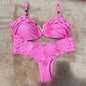 Sexy Braid Bikini Swimsuit Brazilan Bikini Set Swimwear for Women High Leg Halter Two Piece Bathing Suits Summer Female