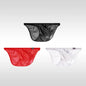 3PCS Japanese men's underwear ice silk low waist sexy triangle pants U convex three-dimensional silky tight