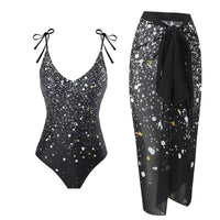 2026 New 2-Piece Women Bikini Set Bodysuit Skirt Cover Ups Sets Women Swimsuit Bandage Bathing Fashion Print Splice Beach Suit