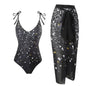 2026 New 2-Piece Women Bikini Set Bodysuit Skirt Cover Ups Sets Women Swimsuit Bandage Bathing Fashion Print Splice Beach Suit