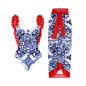 2026 New 2-Piece Women Bikini Set Bodysuit Skirt Cover Ups Sets Women Swimsuit Bandage Bathing Fashion Print Splice Beach Suit