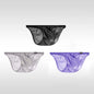 3PCS Japanese men's underwear ice silk low waist sexy triangle pants U convex three-dimensional silky tight