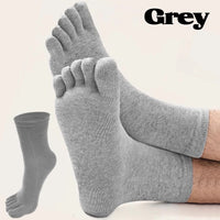 1-5Pairs Five/Two Fingers Toe Socks Breathable Autumn Socks Unisex Sports Running Absorb Sweat Antibacterial Mid-calf Socks 2025
