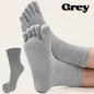 1-5Pairs Five/Two Fingers Toe Socks Breathable Autumn Socks Unisex Sports Running Absorb Sweat Antibacterial Mid-calf Socks 2025