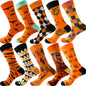 10 Pairs/Lot Funny Happy Men Socks Crew Socks Colorful Combed Cotton Christmas Rhombus Casual Fashion Autumn Big Size Men Socks