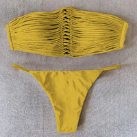 Sexy Braid Bikini Swimsuit Brazilan Bikini Set Swimwear for Women High Leg Halter Two Piece Bathing Suits Summer Female