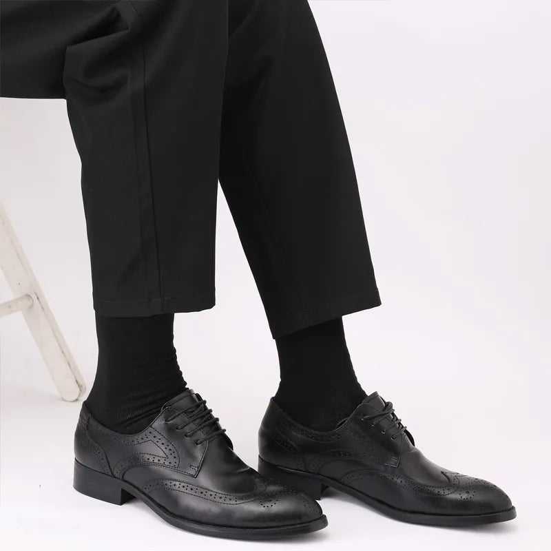 5Pairs/Set Mens Business Fashion Long Socks High Quality Cotton Crew Stocking Black Cool Breathable Male Casual Chinel Dot Socks