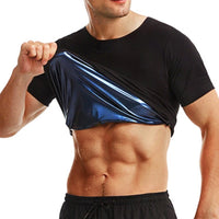 Men Sauna Sweat Short Sleeves Heat Trapping Shirts Sauna Suits Shapewear Waist Slimming Shaper Tops Workout Compression Shirts