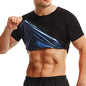 Men Sauna Sweat Short Sleeves Heat Trapping Shirts Sauna Suits Shapewear Waist Slimming Shaper Tops Workout Compression Shirts