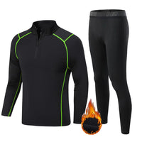 Fleece Underwear Men's Winter Thermal Shirt Pants First layer Long johns Warm Sweat Suit Compression Base Layer Sports tights