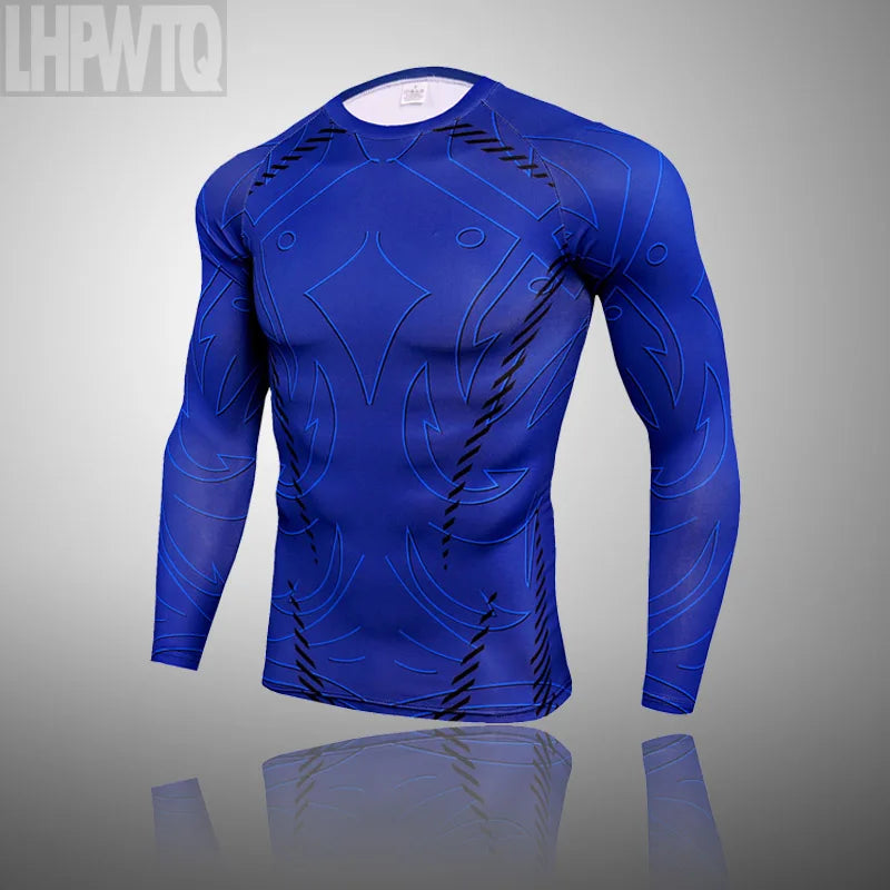 Men's Compression Sports Thermal Underwear Men Clothing Winter Sports Rashgard Track Suit Gym Bodybuilding Suit Second Skin Sets