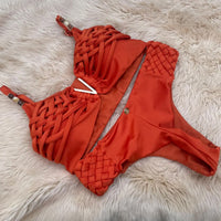 Sexy Braid Bikini Swimsuit Brazilan Bikini Set Swimwear for Women High Leg Halter Two Piece Bathing Suits Summer Female
