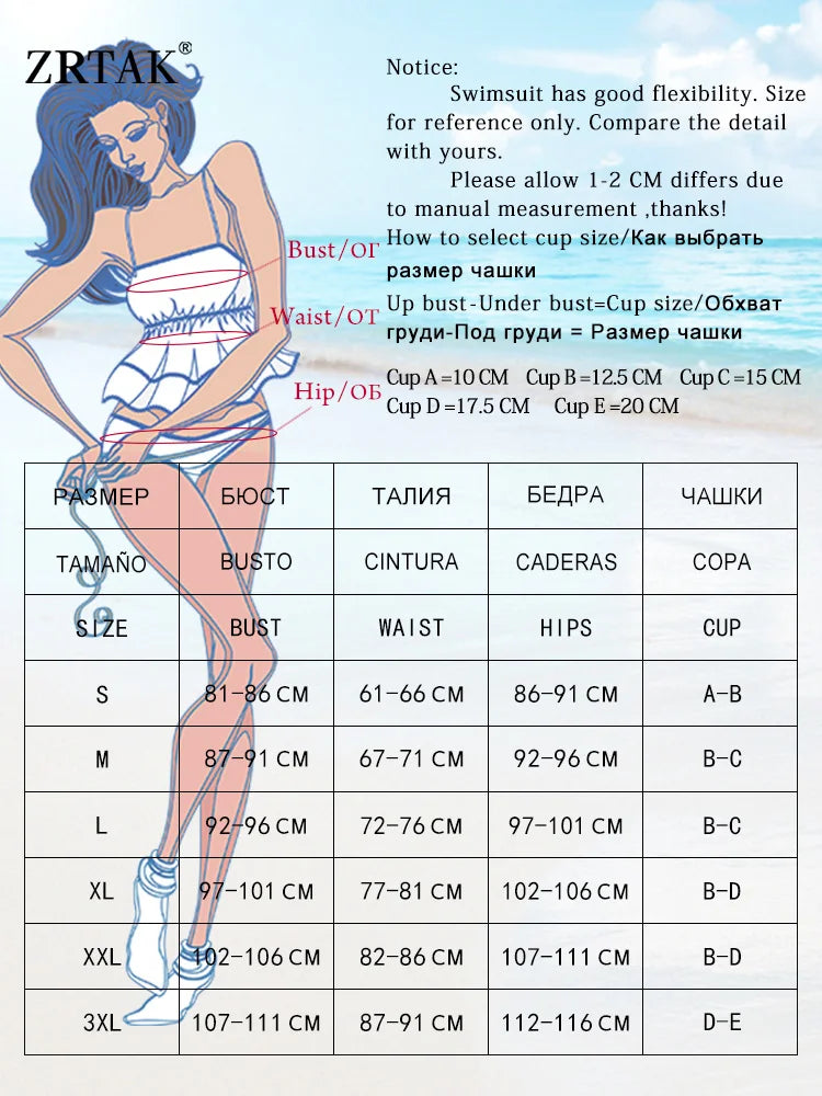 ZRTAK Triangle Bikini Set Women Swimsuit Halte Bikini Sexy Swimwear Thongs Bathing Suits Print Color Beachwear Brazilian Biquini