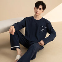 Autumn Cotton Pijama for Men Plus Size 3XL Lounge Pyjamas Set Male 2 Pieces Set Sleepwear Sleeping Top Pant Home Suit 2022