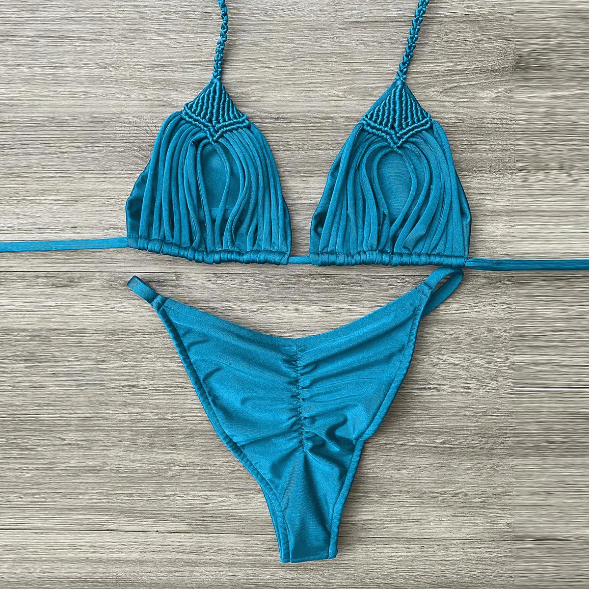 Sexy Braid Bikini Swimsuit Brazilan Bikini Set Swimwear for Women High Leg Halter Two Piece Bathing Suits Summer Female