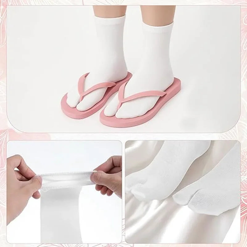 1-5Pairs Five/Two Fingers Toe Socks Breathable Autumn Socks Unisex Sports Running Absorb Sweat Antibacterial Mid-calf Socks 2025